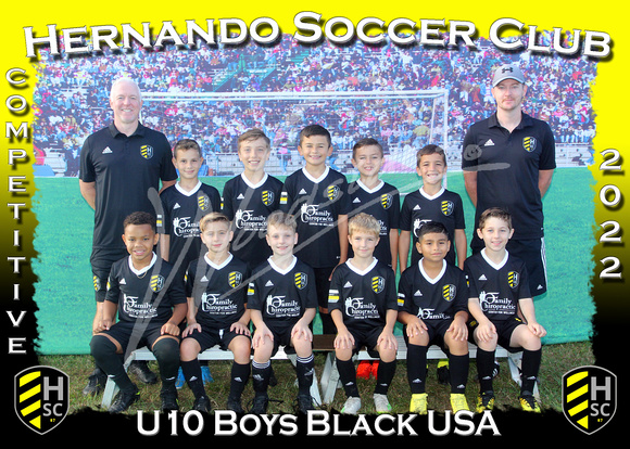 156- U10 Boys Black USA