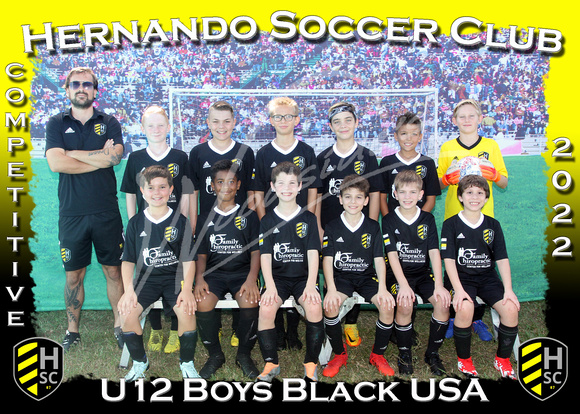 158- U12 Boys Black USA