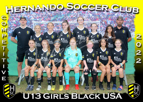 159- U13 Girls Black USA