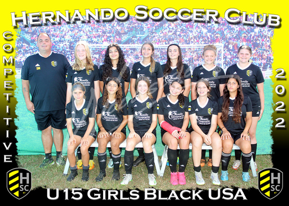 160- U15 Girls Black USA